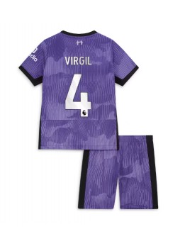 Liverpool Virgil van Dijk #4 Dječji Rezervni Dres kompleti 2023-24 Kratak Rukavima (+ kratke hlače)